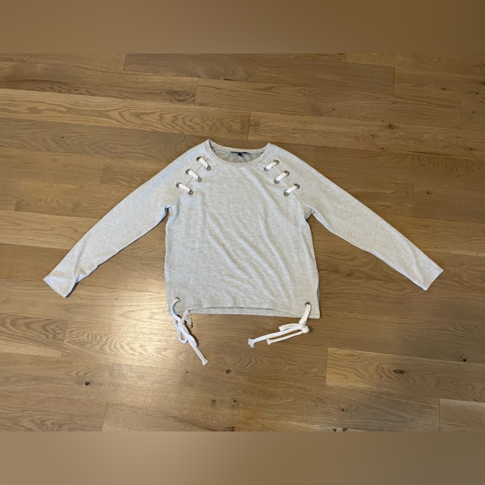 Generation love grey pullover sweater size small with with ties - Picture 1 of 5
